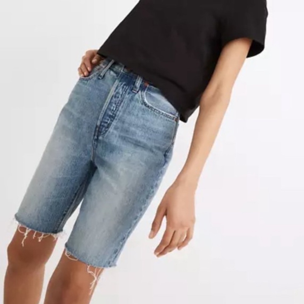 NWT Madewell High-Rise Long Denim Shorts